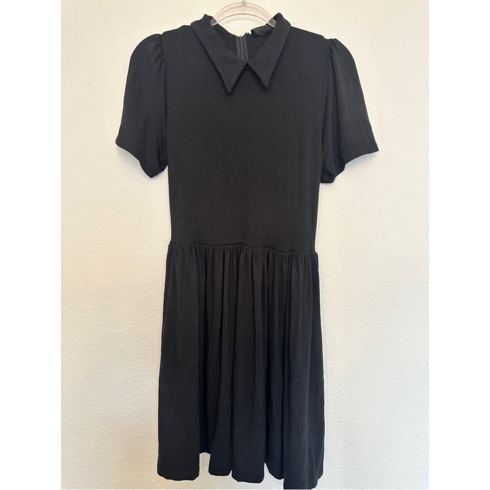 Foxblood Goth Black Collared Dress
